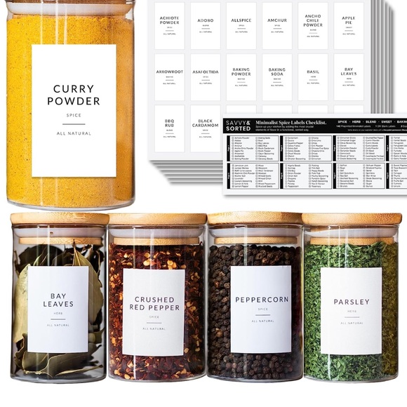 Minimalist Spice Labels for Spice Jars - 162 Spice Jar Labels Stickers - Picture 4 of 5